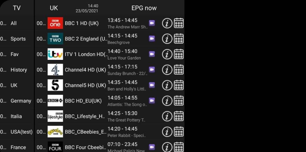 AirTV IPTV Channels list