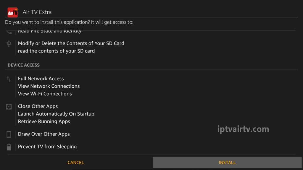 install AirTV IPTV on Firestick by sideloading