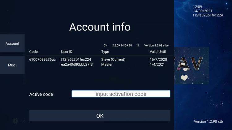 IPTV Sub-Device activation