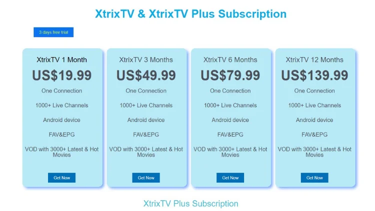 XtrixTV IPTV provider